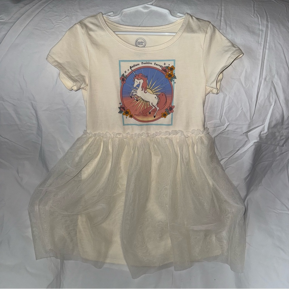 Wonder Nation Cream Unicorn Dress
